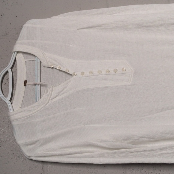 Free People Your Girl Button-Front Tunic Top Dress In Ivory Size XS, Bohemian - Picture 4 of 7